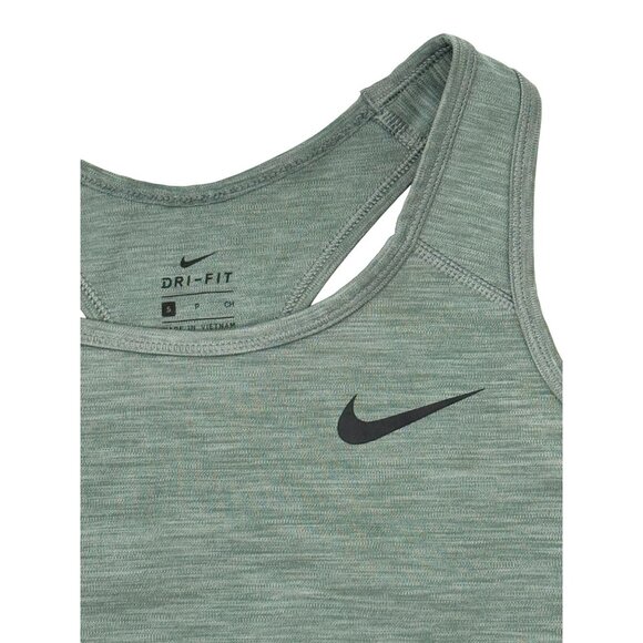 NIKE Women’s Sports Bra Size S Gray Black Dri-FIT Racerback Medium Support - Picture 3 of 9